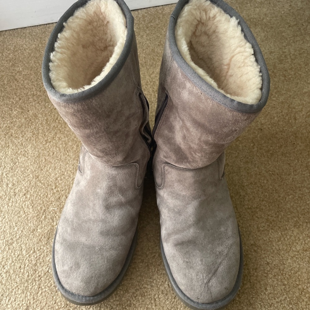 UGG Gray and Cream Winter Boots